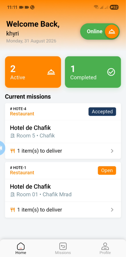 Director setting up hotel